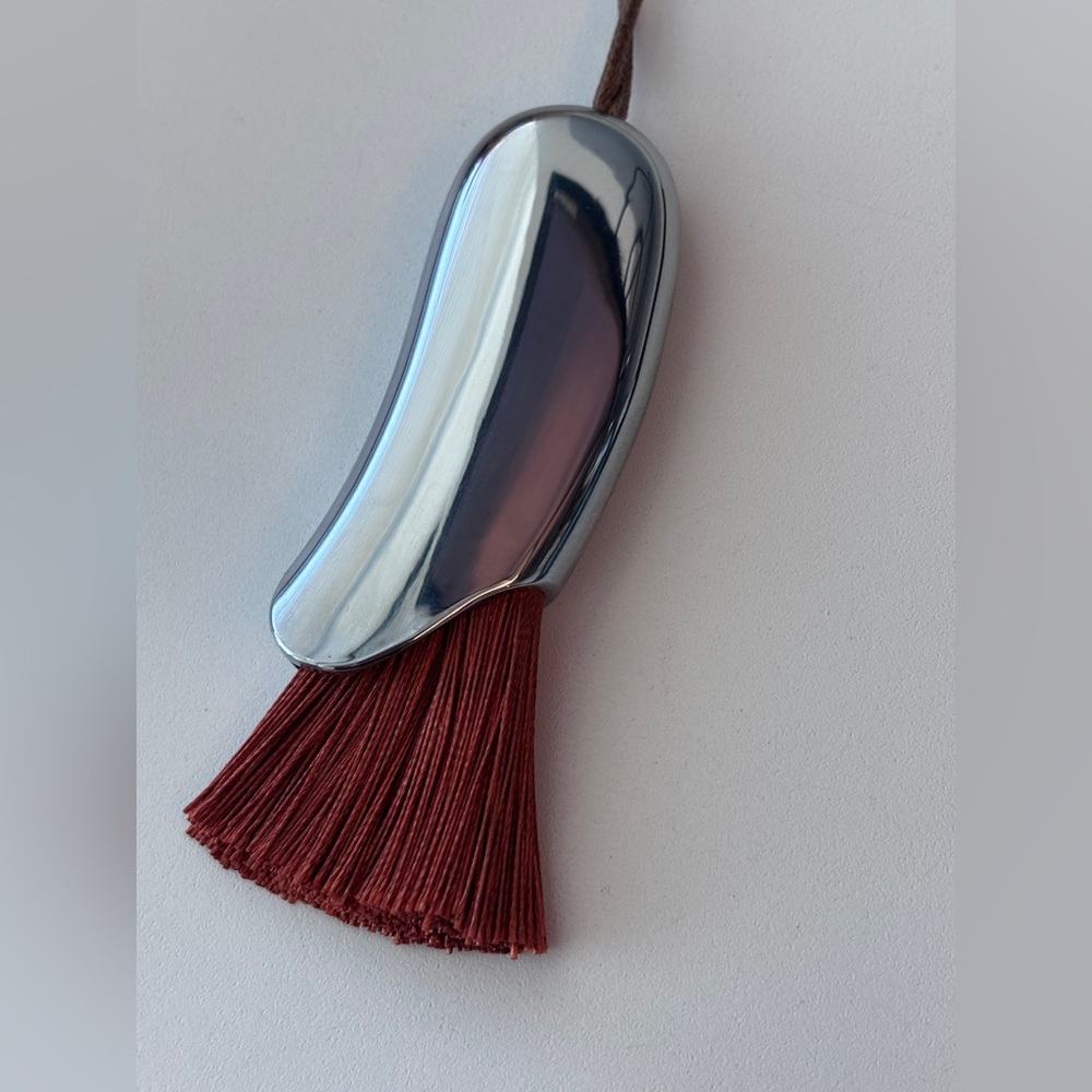 Personal Brush Necklace brown silver